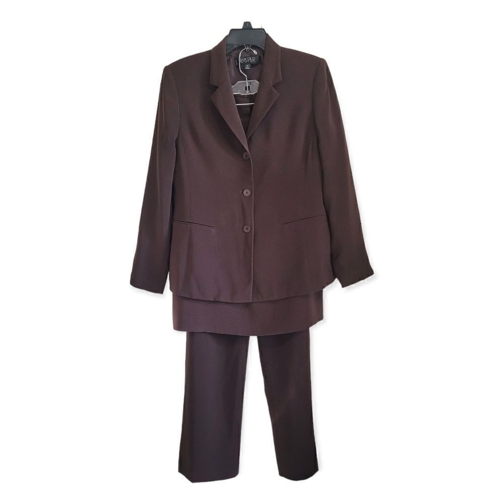 Kasper chocolate brown 3pc suit 10P